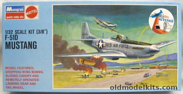 Monogram 1/32 F-51D (P-51D) Mustang Action Model - Blue Box Issue, 6847 plastic model kit